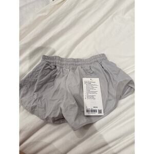 Light grey lululemon hotty hot low rise 2.5 inch lined shorts